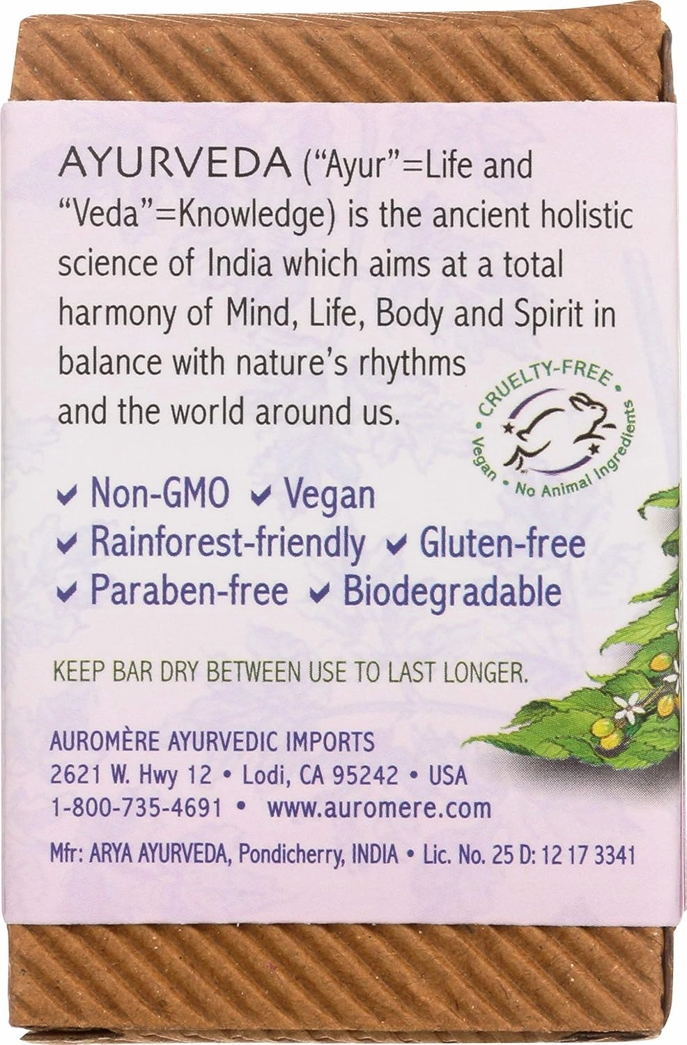 Auromere Ayurvedic Bar Soap, Himalayan Rose - Eco Friendly, Handmade, Vegan, Cruelty Free, Natural, Non GMO (2.75 oz), 5 pack