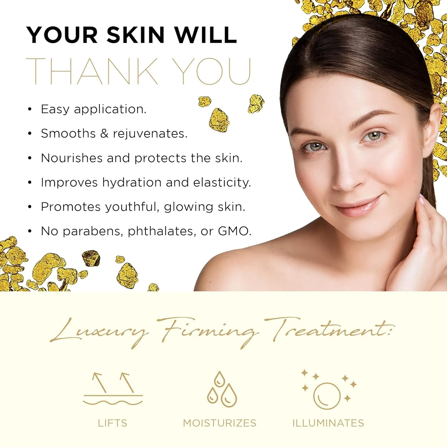 Azure Dermatologist Tested 24K Gold & Collagen Face Moisturizer - K Beauty Anti-Aging Face Cream for Firming & Skin Tightening Face Cream - Korean Skincare - All Skin Type 1.69 fl oz - 2 Pack