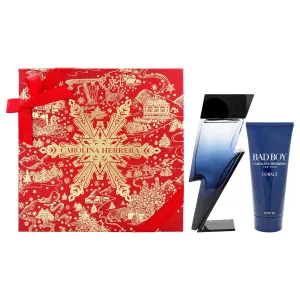 Bad Boy Cobalt Electrique Set by Carolina Herrera for Men - 2 Pc Gift Set 3.4oz EDP Spray, 3.4oz Shower Gel