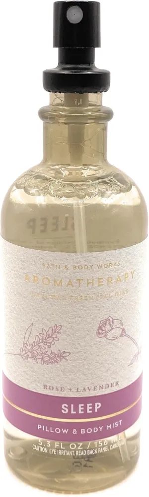 Bath & Body Works Aromatherapy Rose Lavender Sleep Pillow & Body Mist with Natural Essential Oils 5.3 Ounce
