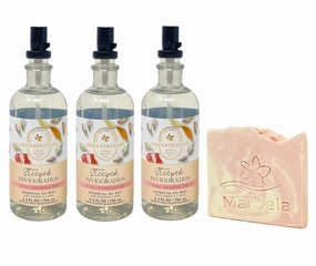 Bath & Body Works Aromatherapy Steeped Invigoration Rose   Tangerine   Tea 3 Pack Essential Oil Mist Bundle with a Himalayan Salts Springs Sample Soap