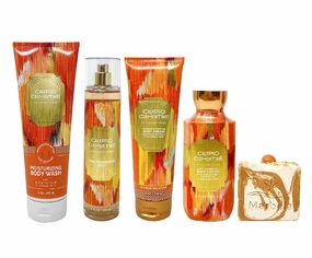 Bath & Body Works Calypso Clementine 4 Piece Bundle - Fragrance Mist - Body Cream - Body Lotion - Moisturizing Body Wash - with a Peach Gardenia Bar Soap - Full Size