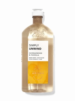Bath and Body Works Aromatherapy Sandalwood & Vanilla Body Wash and Foam Bath 10 Fluid Ounce (Sandalwood & Vanilla)