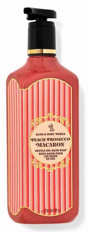 Bath Body Peach Prosecco Macaron Gentle Gel Hand Soap | 8 Fl Oz | Scented with Natural Essential Oils