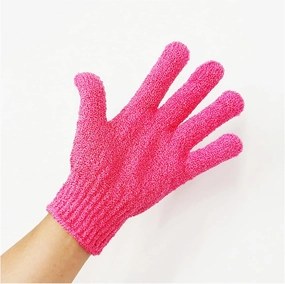 Bath Brush Exfoliating Shower Gel Exfoliating Gloves Scrub Gloves Resistance Body Massage Sponge Washing Skin Moisturizing SPA Foam Bath Brush Set(Rose red 2PC)