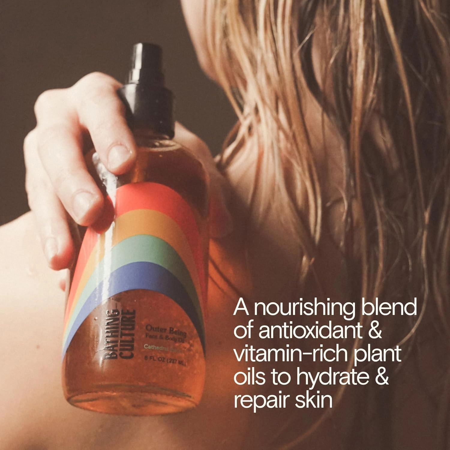 Bathing Culture - Organic Outer Being Face   Body Oil | Natural, Biodegradable, Sustainable, Vegan Personal Care (8 fl oz | 236 ml)
