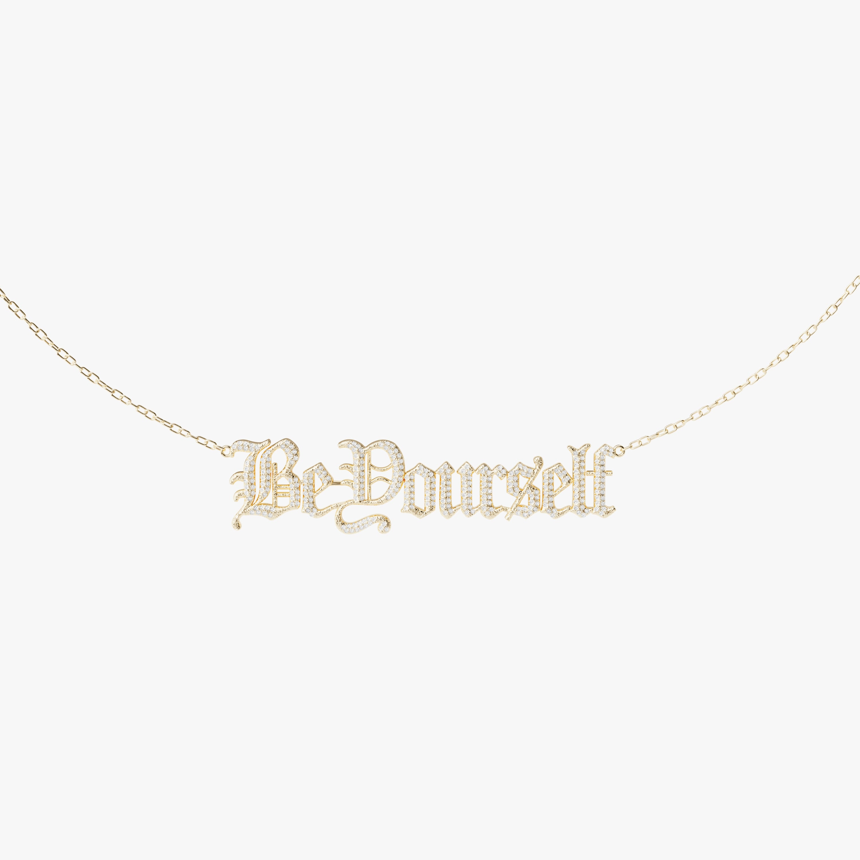 Be Yourself Necklace - Diamond Encrusted