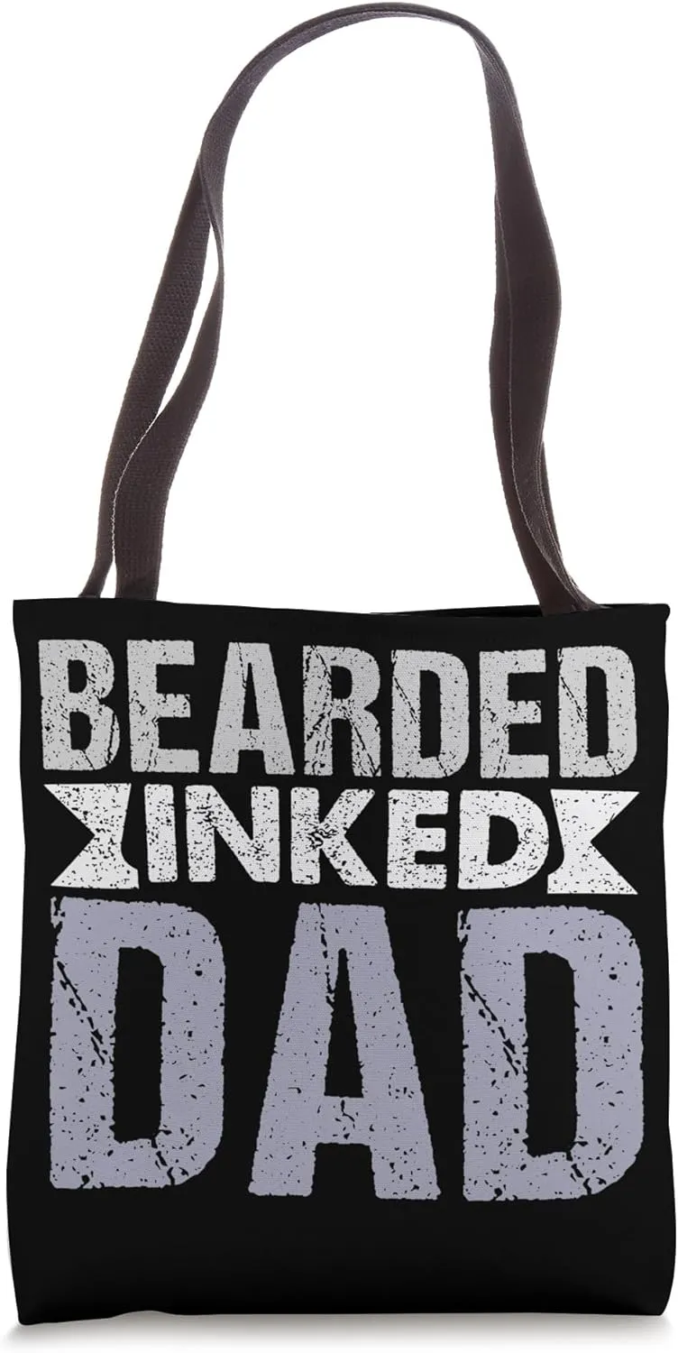 Bearded Inked Dad Bold Statement Tote Bag