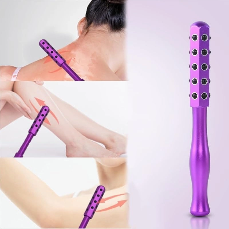 Beauty Roller, Glow Sculpting, Germanium Stone Face Roller, Uplift Facial Massaging Beauty Tool, Portable with, Ergonomic Handle, Cooling & Sculpting, for Up Lifting and Skin Care(Purple)