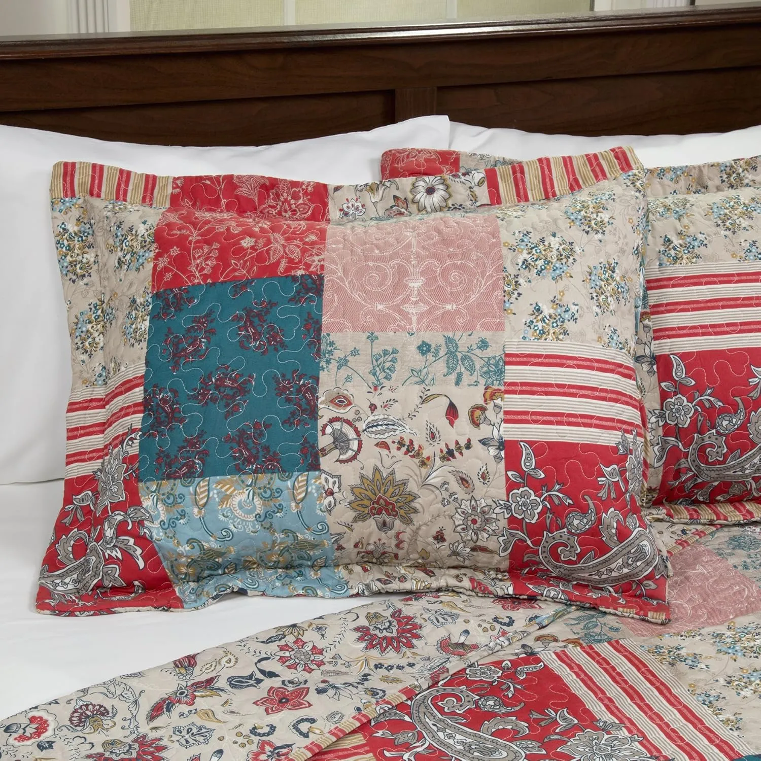 Bedford Home 3 Piece Mallory Quilt Set - King