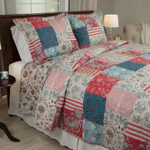 Bedford Home 3 Piece Mallory Quilt Set - King