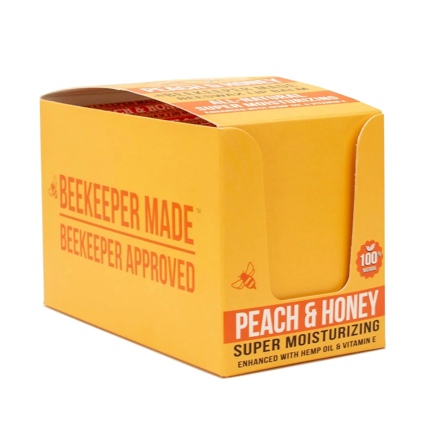 Beeswax Bulk Lip Balm, 40 Count | For Men, Women, and Children. Great for Gifts, Showers, & More (Peach)