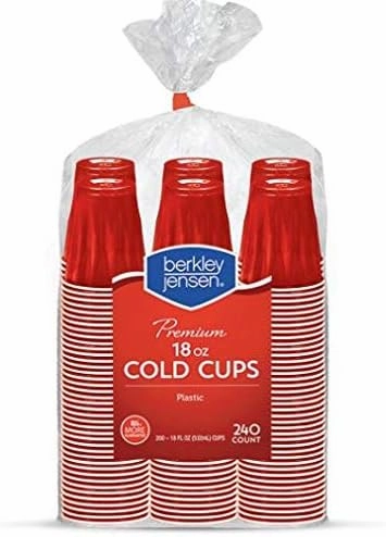 Berkley Jensen 18-Oz. Plastic Cups, 240 ct. - Red