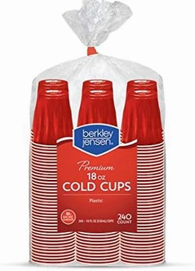 Berkley Jensen 18-Oz. Plastic Cups, 240 ct. - Red