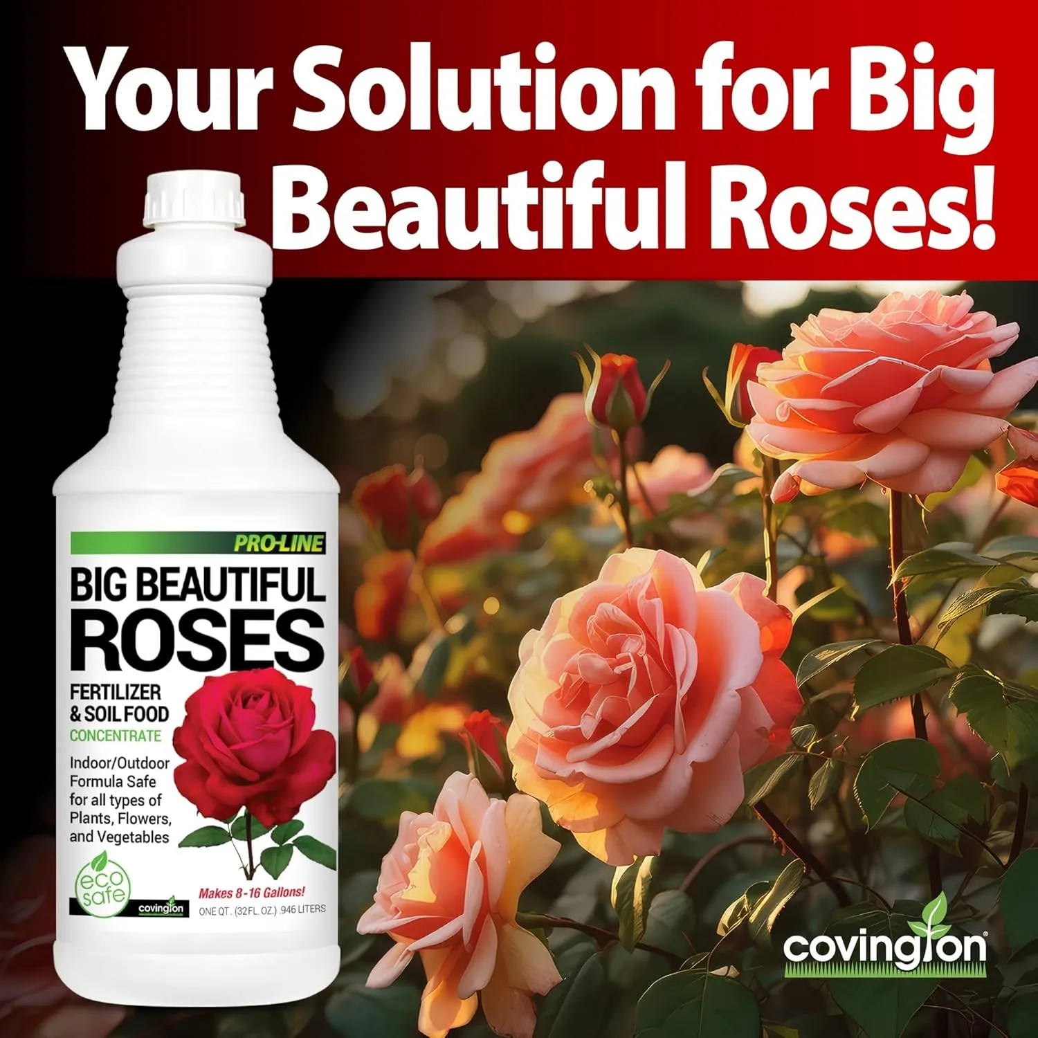 Best Rose Fertilizer – Rose Bush Blended for All Types – Flower Care Plant Food – Achieve Rose Tone Desired – Made in USA