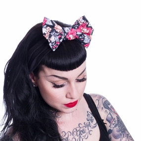 BETSY HEADBAND LADIES BLACK FLORAL SIZE O/S