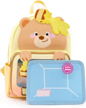Bewaltz Novelty Handbag, Fun Shape Tween Style - Sauce Packet Crossbody (Claw Machine Backpack - Sweet Honey Bear)