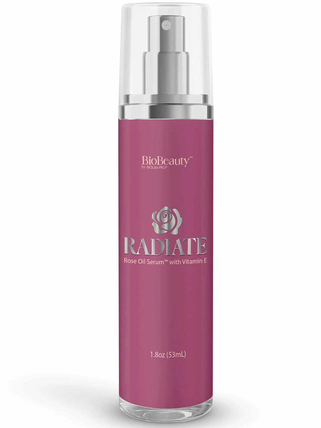 BIOBeauty Rose Oil Serum for Face with Vitamin E, Jojoba Oil & Sunflower Oil, Hydrating & Nourishing Face Oil with Rose Extract for Radiance, Paraben-Free, Non-GMO, Made in USA (1.8 oz - Radiate)