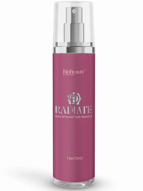 BIOBeauty Rose Oil Serum for Face with Vitamin E, Jojoba Oil & Sunflower Oil, Hydrating & Nourishing Face Oil with Rose Extract for Radiance, Paraben-Free, Non-GMO, Made in USA (1.8 oz - Radiate)