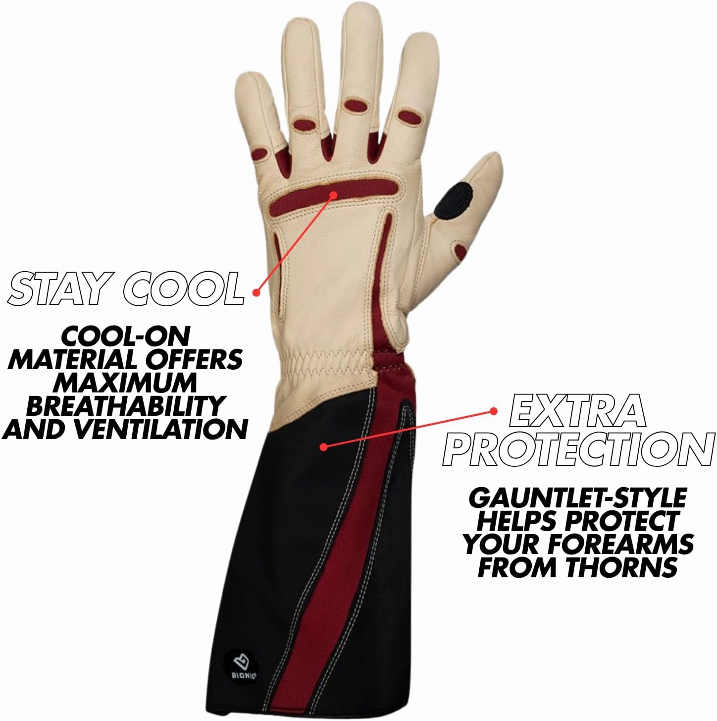 Bionic Women's Rose Pruning Gardening Gloves (One Pair)