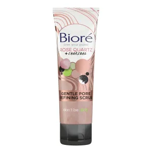Bioré Rose Quartz   Charcoal Gentle Pore Refining Scrub, Pore Minimizing Facial Scrub, 4 Ounce, Oil Free, Dermatologist Tested, Non-Comedogenic, Cruelty Free, Vegan Friendly