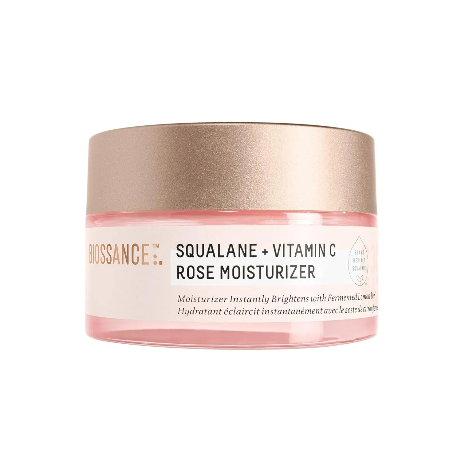 Biossance Squalane   Vitamin C Rose Face Moisturizer – Antioxidant-Rich Day/Night Face Lotion – Hydrates and Smooths Fine Lines – Even Skin Tone & Reduce Discoloration – For Radiant Skin, 1.69 Fl Oz