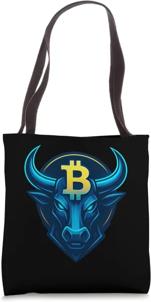 Bitcoin Bull Crypto Investor Design With Bold BTC Symbol Tote Bag
