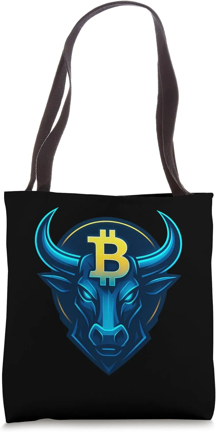Bitcoin Bull Crypto Investor Design With Bold BTC Symbol Tote Bag