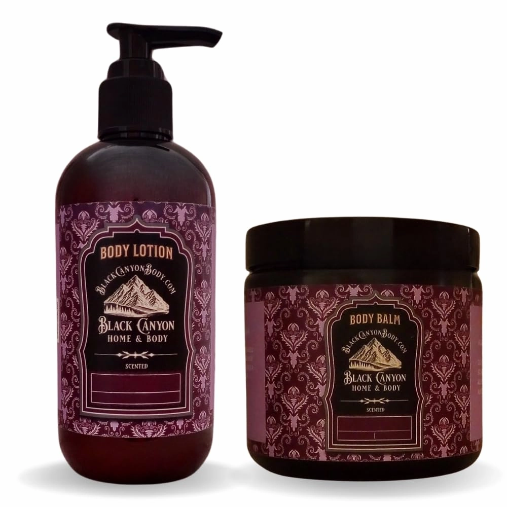 Black Canyon Lilac Bloom Scented Body Lotion and Body Balm Set, 12 Oz Lotion - 16 Oz Body Balm