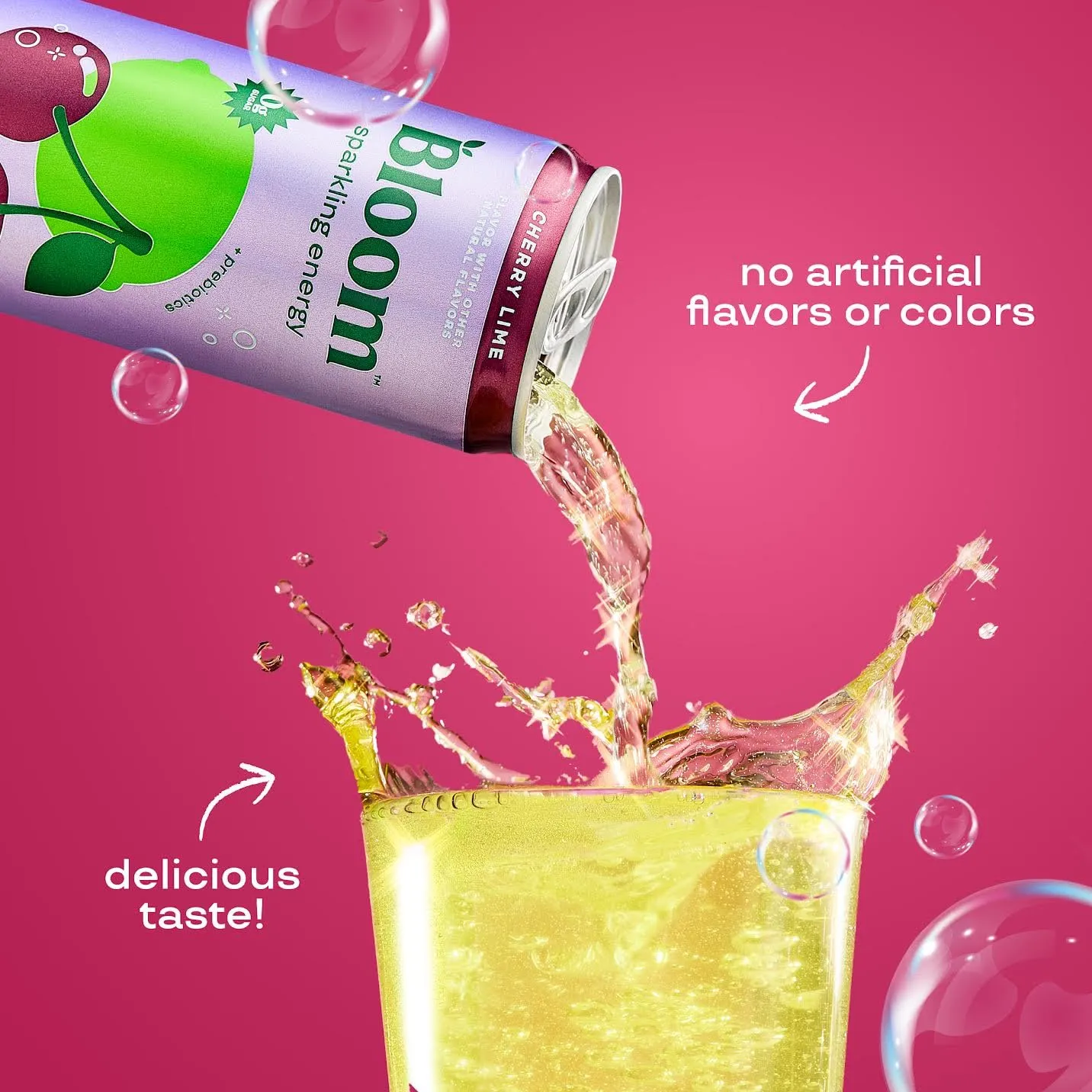 Bloom Nutrition Sparkling Energy Drink - Natural Caffeine, Zero Sugar, 180mg Caffeine - Antioxidant-Rich w/Green Coffee Bean, Green Tea Extract, Prebiotics - Wellness Beverage for Focus & Metabolism 12oz 12 pk