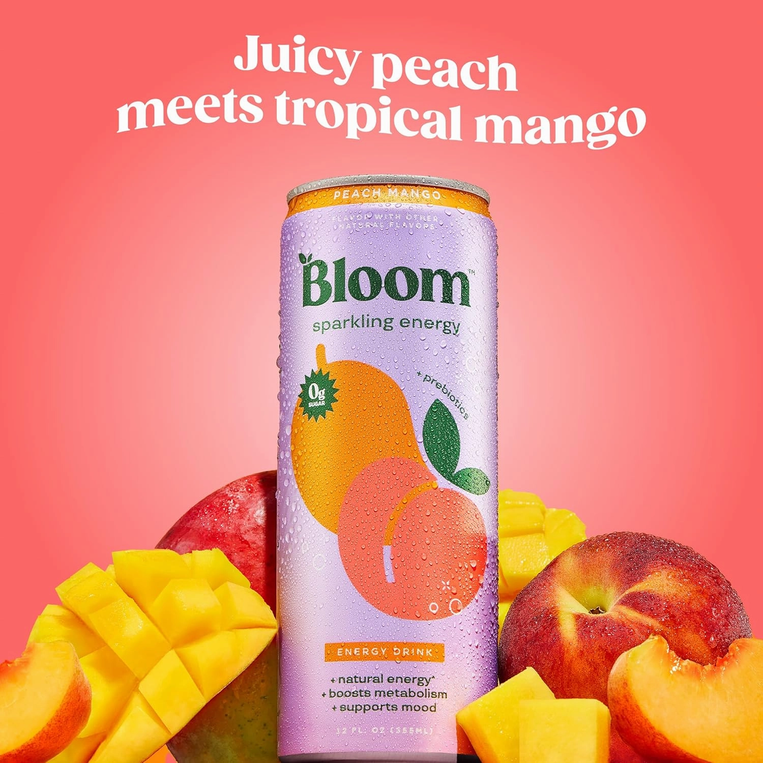 Bloom Nutrition Sparkling Energy Drink - Natural Caffeine, Zero Sugar, 180mg Caffeine - Antioxidant-Rich w/Green Coffee Bean, Green Tea Extract, Prebiotics - Wellness Beverage for Focus & Metabolism 12oz 12 pk