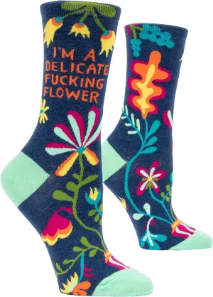 Blue Q Women's Novelty Crew Socks - (Womens Size 5-10)