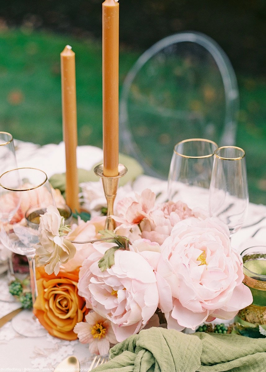 Blush Peach Real Touch Artificial Peony - 22" Tall