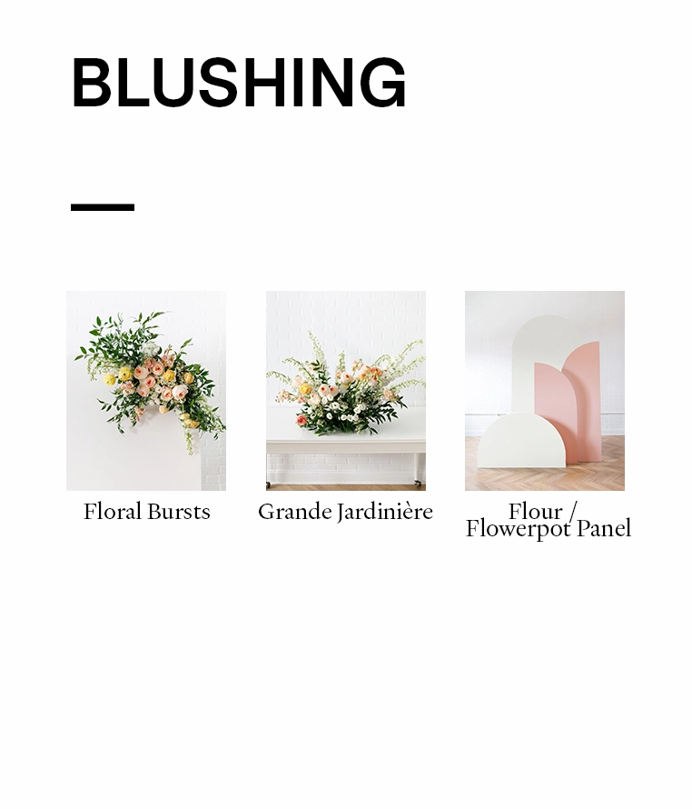 Blushing - Bellamy Panel with Floral Arrangements