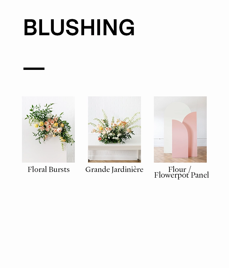Blushing - Bellamy Panel with Floral Arrangements