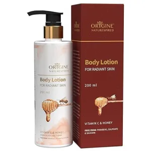 body lotion for radiant skin | Natural body lotion for glowing skin | Enriched With Vitamin E, Lemon & Honey | Paraben-Free | Hydrating Body Lotion, 200ml