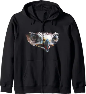 Bold Eagle, realistic color cut with eagle eyes portrait Zip Hoodie