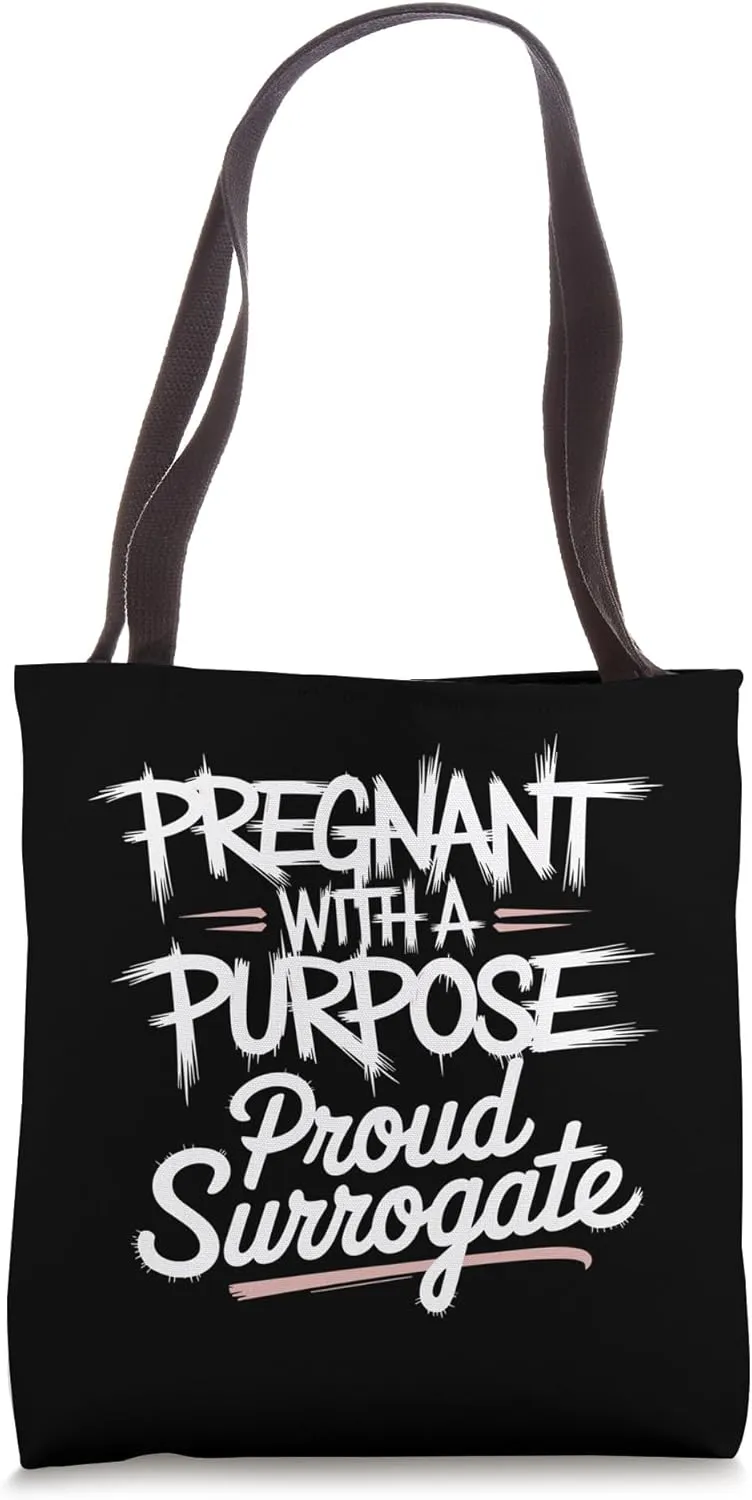 Bold IVF Surrogate Mom Quote Graphic Tote Bag