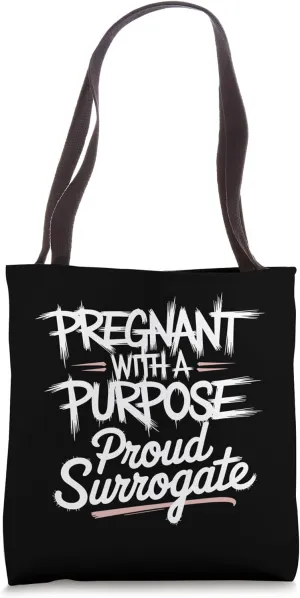 Bold IVF Surrogate Mom Quote Graphic Tote Bag