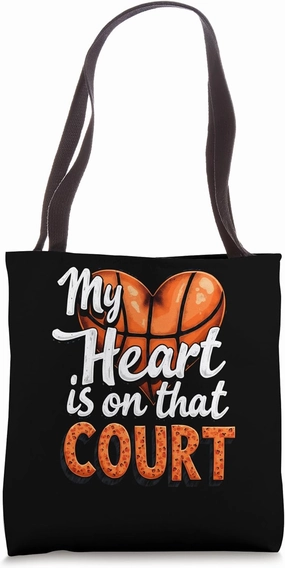 Bold Basketball - Heart Court Devotion Tote Bag