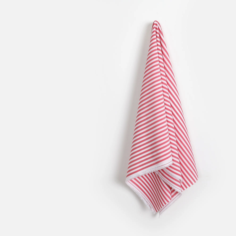 Bold Candy Stripe Cotton - Lipstick (remnant)