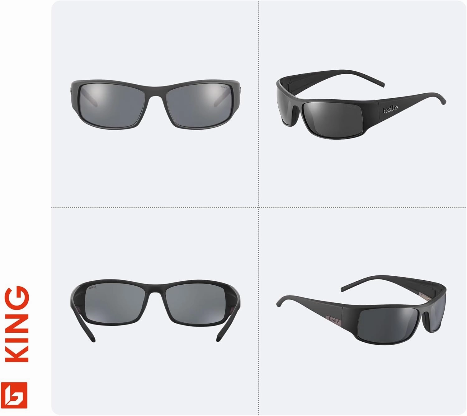 bollé King 63MM Wrap Around Sunglasses for Men for Women   BUNDLE With Designer iWear Complimentary Eyewear Kit