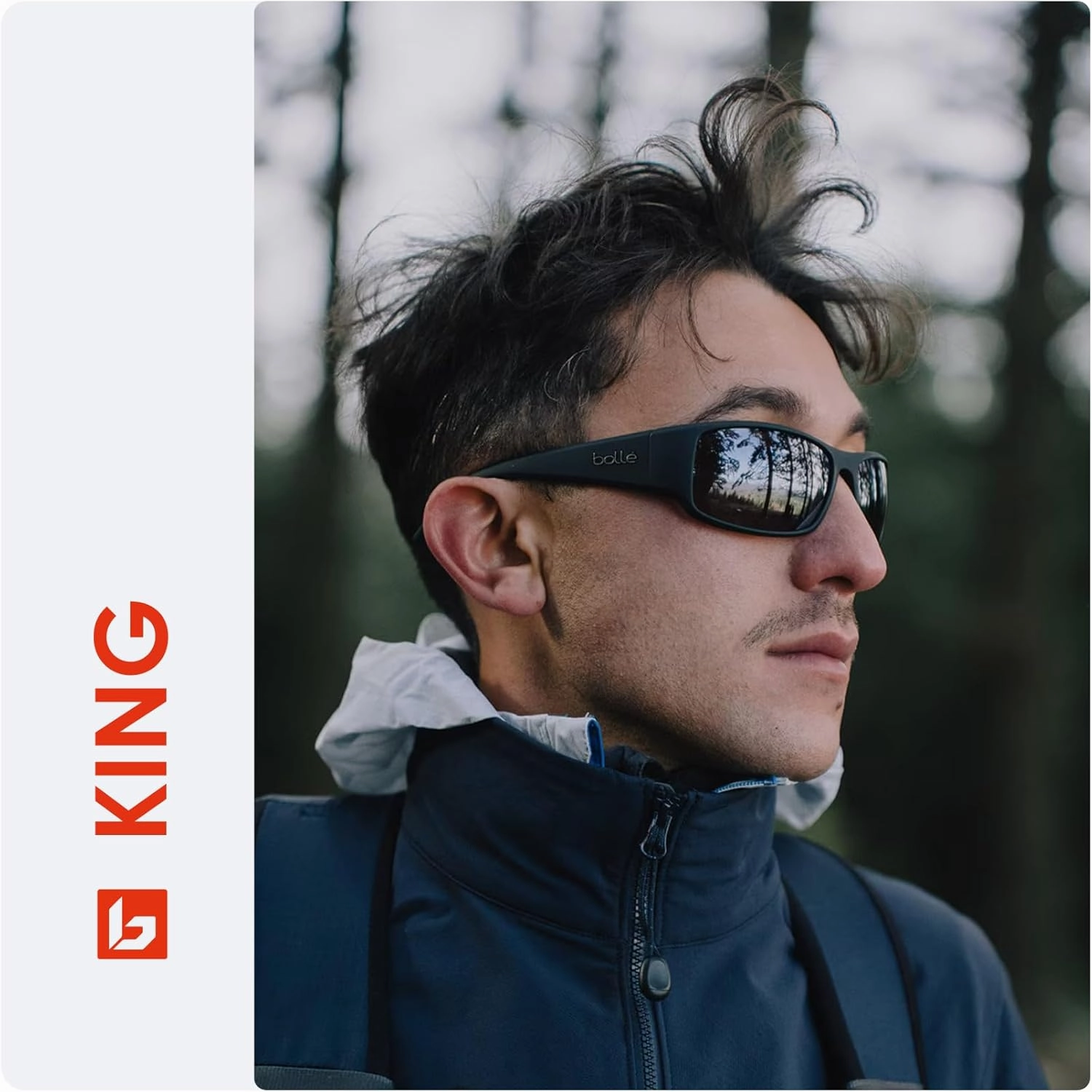 bollé King 63MM Wrap Around Sunglasses for Men for Women   BUNDLE With Designer iWear Complimentary Eyewear Kit