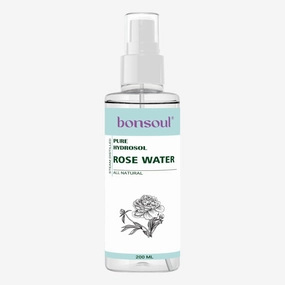 BONSOULZ 100% Pure & Natural Rose Water, Steam Distilled from Rosa Damascena Rose Flower, Preservative Free (200ML)