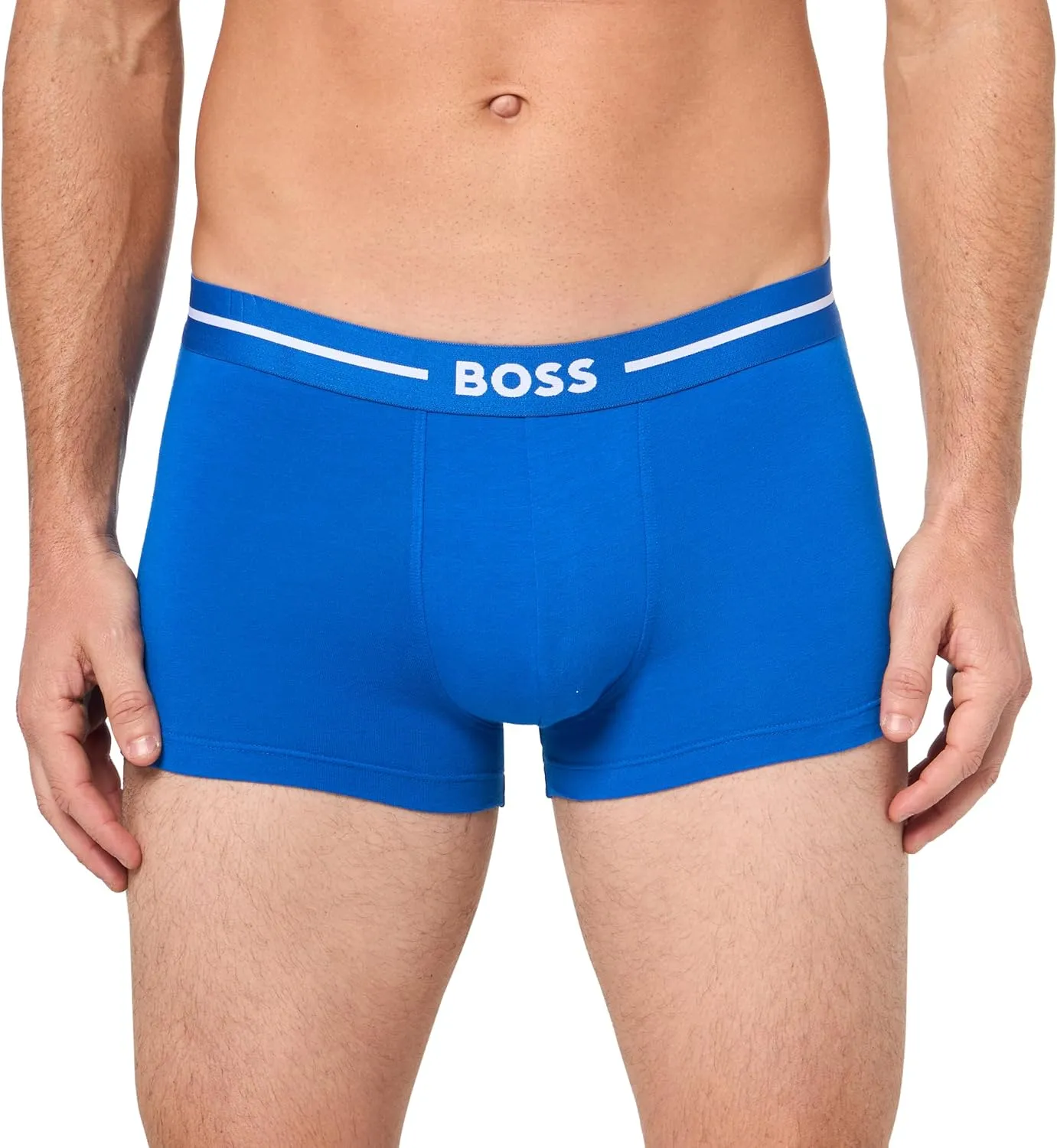 BOSS mens 3 Pack Bold Logo Cotton Stretch Trunks