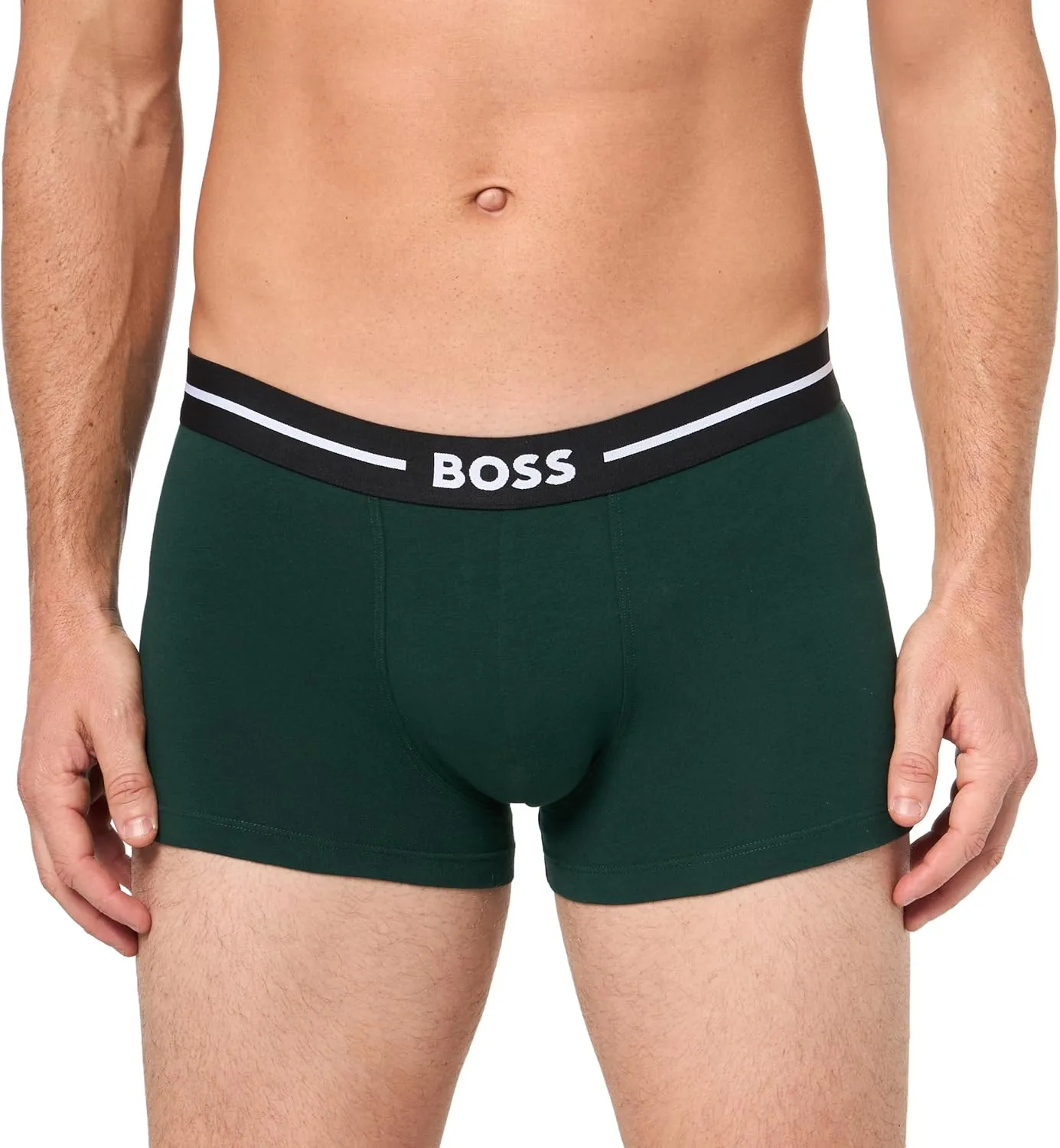 BOSS mens 3 Pack Bold Logo Cotton Stretch Trunks