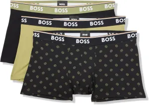 BOSS Men's 3-Pack Multi Design Bold Logo Trunks