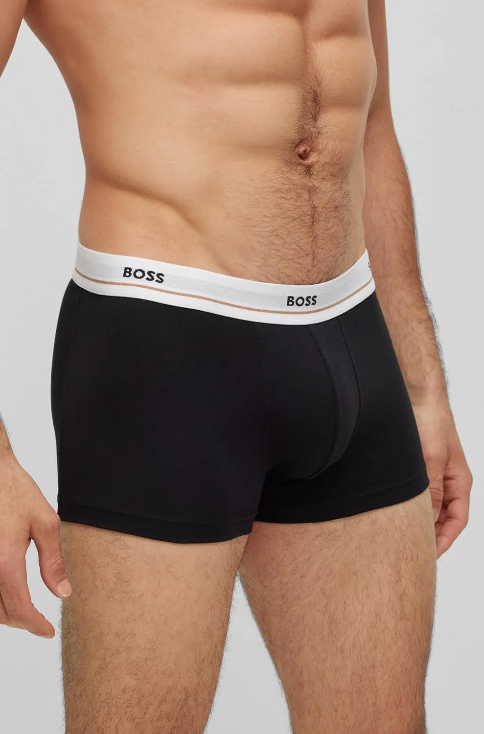 BOSS Men's 5 Pack Bold Logo Cotton Stretch Trunks