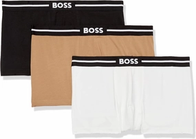 BOSS Men's 3 Pack Bold Logo Cotton Stretch Trunks