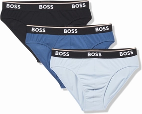 BOSS Men's 3-Pack Bold Logo Solid Briefs